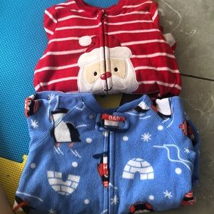 Christmas footie fleece pajamas